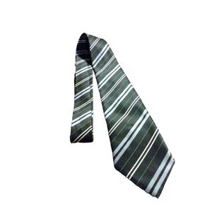 Handmade Silk Tie Clericci NWOT  Black & Silver Striped Office Wear Ready